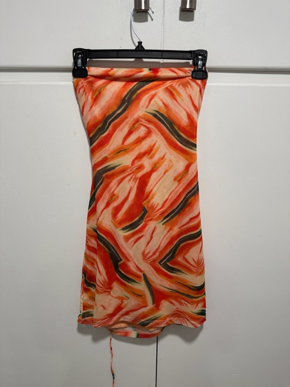 Windsor Orange and Green Abstract Print Mini Dress